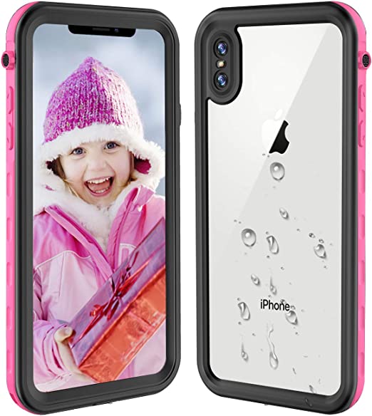 SYDIXON iPhone Xs Max Waterproof Case, iPhone Xs Max Cases Shockproof Underwater Full Body Impact Protective Case for iPhone Xs Max with Bulit-in Screen Protector (Pink)