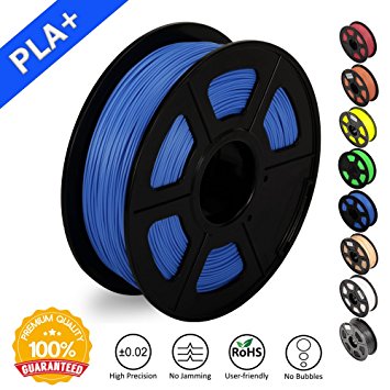 SUNLU 3D Printer Filament PLA Plus, 1.75mm PLA Filament, 3D Printing Filament Low Odor, Dimensional Accuracy  /- 0.02 mm, 2.2 LBS (1KG) Spool 3D Filament for 3D Printers & 3D Pens, Sky Blue PLA