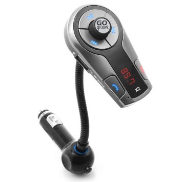 Bluetooth In-Car FM Transmitter w/ USB Charging , Multipoint , Music Controls & Hands-Free Calling - For Smartphones Samsung Galaxy , Apple iPhone , Google Pixel & More