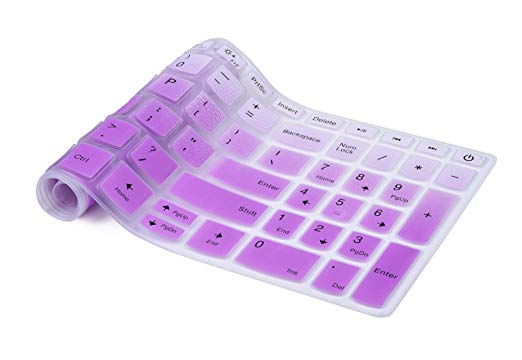 CaseBuy Keyboard Cover Compatible with Lenovo IdeaPad 320/330/330s/520 15.6 inch, Lenovo IdeaPad 320/330 17.3 inch, 15.6" Lenovo V330 Keyboard Protective Skin, Gradual Purple