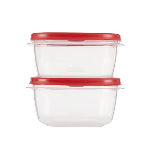 Rubbermaid Easy Find Lid 4-Piece Food Storage Container Set, Red (5 Cup)