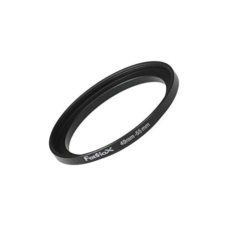 Fotodiox Metal Step Up Ring, Anodized Black Metal 49mm-55mm 49-55 mm