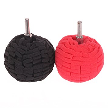 ZFE 2pcs Red & Black 70mm Buffing Ball Finishing Buff Polishing Pad For Car Polishing