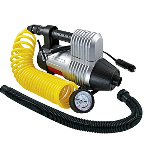 12 Volt Air Compressor, Portable Inflator/deflator Air Pump, 12v Tire Inflator, Air Compressor by MasterFlow for Inflating Full Size Car Tires and Inflating/Deflating Air Mattresses and Inflatable’s.