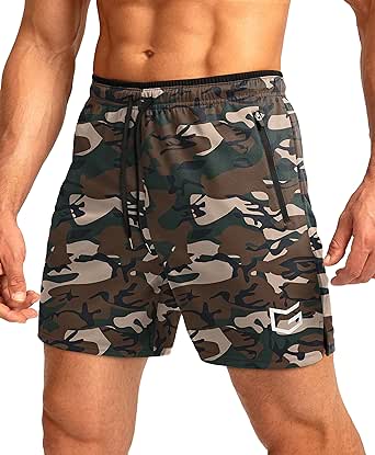 G Gradual Men's Running Shorts with Zipper Pockets Quick Dry Gym Athletic Workout 5" Shorts for Men