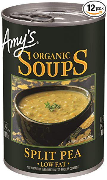 Amy's Organic Split Pea Soup, Low Fat, 14.1-Ounce, Pack of 12