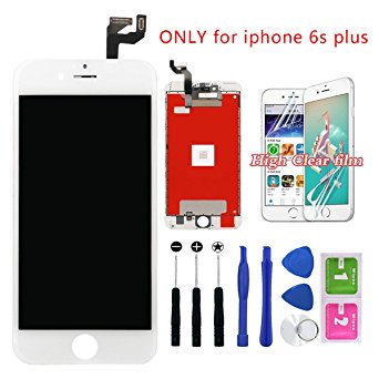 iPhone 6S Plus Screen Replacement White Full Assembly 3D Touch LCD Display Digitizer Screen Repair Kit for iPhone 6S Plus(5.5 inch) with Tools,1-Year Warranty