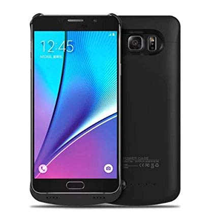 Galaxy Note 5 Battery Case, 4200mAh Slim Portable Rechargeable Charger Case, External Extended Battery Pack Charging Case for Samsung Galaxy Note 5-Black