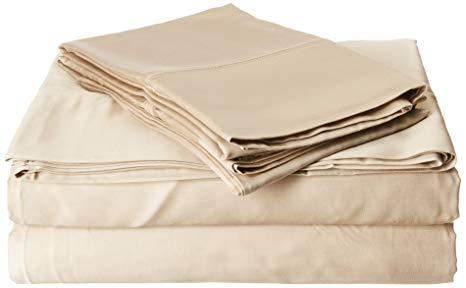 Veratex Contemporary Style Luxurious 100% Micro Tencel  600 Thread Count 4-Piece Bedroom Sheet Set, Queen, Taupe