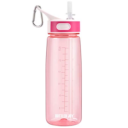 BOTTLED JOY Sports Water Bottle Straw, Tritan Water Bottles Handle, Large Capacity Drinking Bottle 800ml, DustProof Cap 27oz, Water Bottles Outdoor/Indoor/Running/Camping/Gym/Bicycle