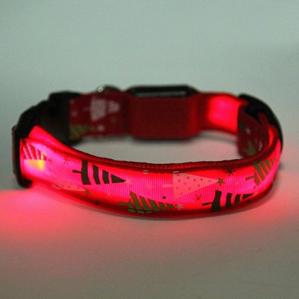Dog Collar, Itery LED Flashing Lights Dog Collar Pets LED Flash Collar