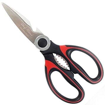 Latest Heavy Duty Kitchen Shears - Award Winning Best Multi-Purpose Utility Scissors for Chicken, Poultry, Fish, Meat, Vegetables, Herbs, and BBQ's - As Sharp As Any Knife