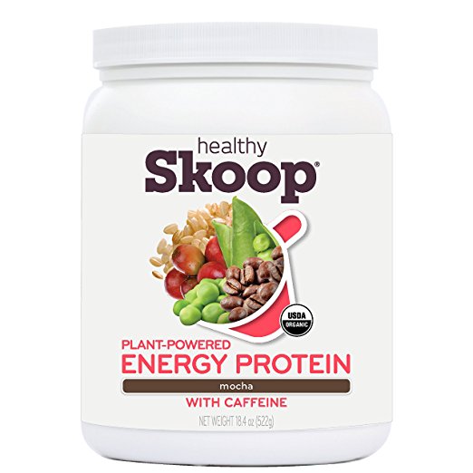 Healthy Skoop Organic, Plant-Powered Energy Protein with Caffeine, Mocha,18.4oz