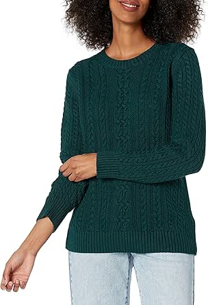 Amazon Essentials Womens Fisherman Cable Crewneck Sweater