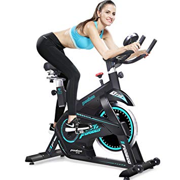 pooboo Professional Indoor Cycling Bike With Pulse And LCD Display-Belt Driven Smooth Quiet