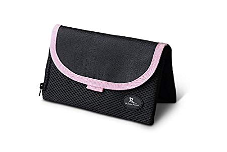The Running Buddy pouch - Pink trim. Attachable, Water resistant, Magnetic
