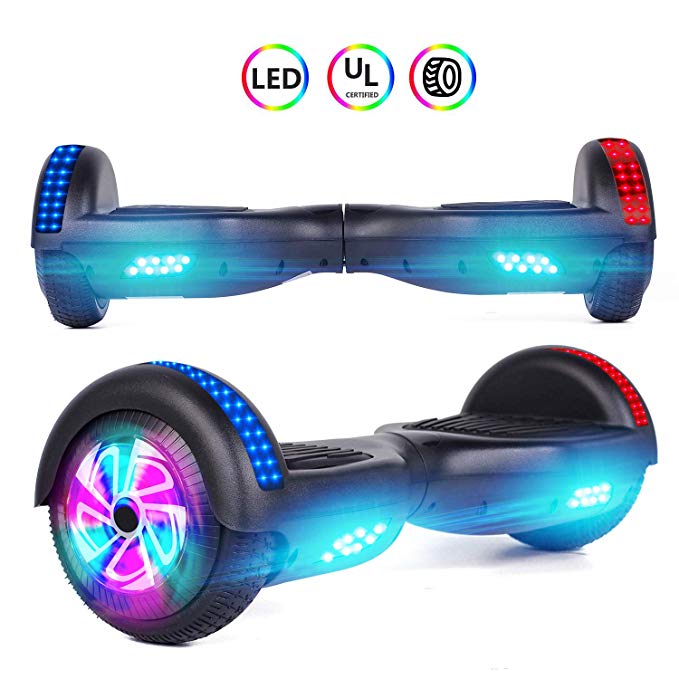 Sea Eagle Hoverboard 6.5" Two-Wheel Self Balancing Electric Scooter UL 2272 Certified with LED Lights Flash Lights Wheels and Portable Carrying Bag