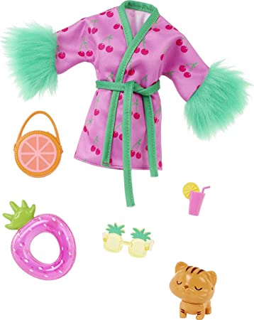 ​Barbie Extra Pet & Fashion Pack with 6 Pieces Including Pet Kitten, Pet Accessories & Fashion Pieces for Barbie Doll, Gift for Kids 3 Years Old & Up