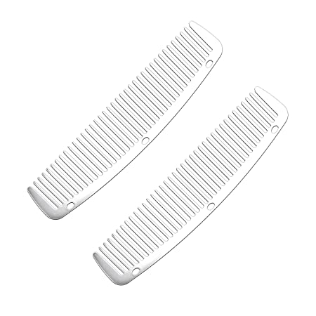 2pcs Metal Anti Static Barber Combs Stainless Steel Hair Comb Cutting Comb set Hair Styling Hairdressing Comb for Men Women Salon (Pocket Combs)