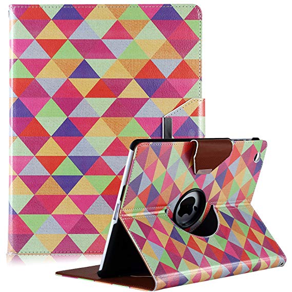 ULAK 360 Rotating Magnetic Synthetic Leather stand Case Smart Cover For Apple New iPad 4th Generation,Apple iPad 2, iPad 3 (Wake/sleep Function) (Pattern-In love with)