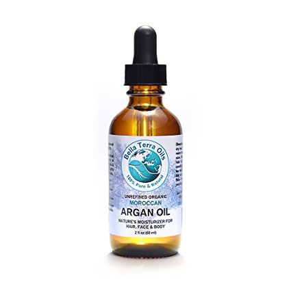 Argan oil 2 oz 100% Pure Moroccan Cold-pressed Unrefined Organic - Bella Terra Oils