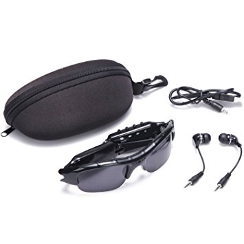 Sport Camera Glasses /Sunglasses, Provide Polarized Lenses- Record full HD 780p, Black