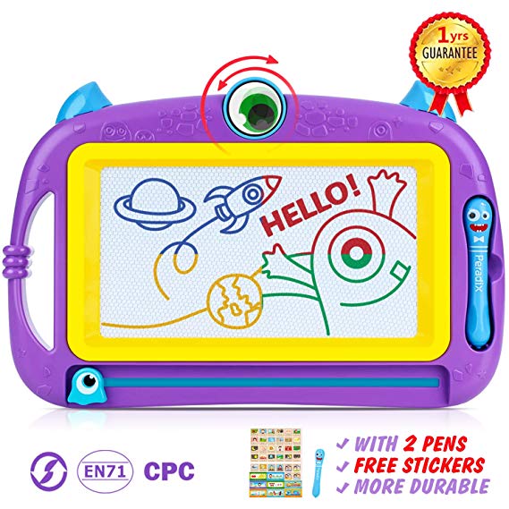 Peradix Magnetic Doodle Drawing Board - Erasable Scribble Board Colorful Writing Pad Learning toys for Kids Children Toddlers(Purple)