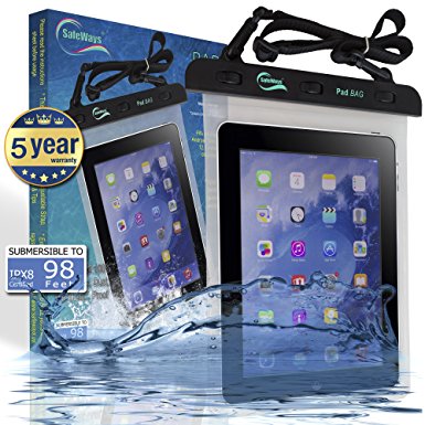 Waterproof iPad Case - Incredibly Easy To Seal Securely - Compatible With All iPads & Tablet Models, Samsung, Sony, Nokia - All Tablets/Phones/Phablets/iPods/Cameras Up To 10.1