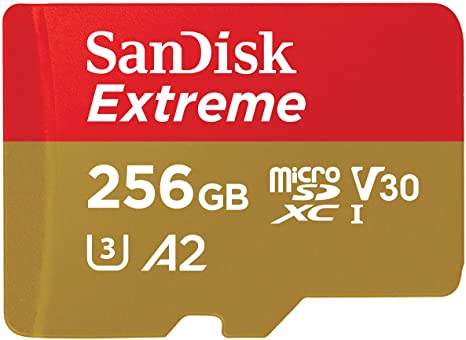 SanDisk 256GB Extreme MicroSDXC UHS-I Memory Card - C10, U3, V30, 4K, A2, Micro SD - SDSQXA1-256G-GN6MN