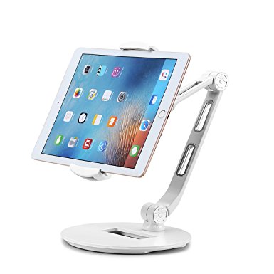 Suptek 360 Degree Adjustable Stand/Holder for Tablets & iPad iPhone Samsung Asus Tablet Smartphone and more up to 13 inches White YF208DW