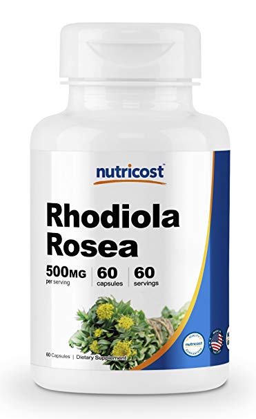 Nutricost Rhodiola Rosea 500mg, 60 Capsules - Gluten Free and Non-GMO Rhodiola Rosea Supplement