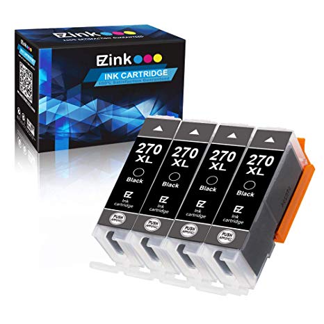 E-Z Ink (TM) Compatible Ink Cartridge Replacement for Canon PGI-270XL PGI 270 XL to use with PIXMA MG6821 TS6020 MG6820 MG5720 MG5721 MG5722 TS5020 TS8020 TS9020 MG7720 Printer (Large Black, 4 Pack)