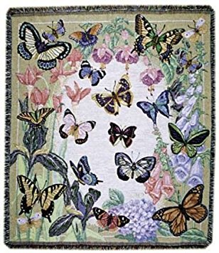 Simply Home Butterflies are Free Tapestry Throw Blanket