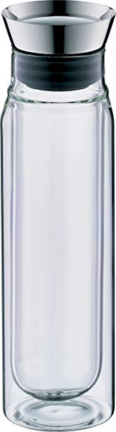 Alfi 0.75 L Double Wall Clear Glass Carafe Pitcher Water Filter, Metallic