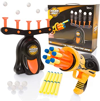 Tevo Hover Shot Dart Gun Set - Floating Nerf Target Shooting Game - Boys Toys Age 6 - 10 Years - Includes Foam Blaster & Bullets - Nerf Accessories Toys For 6 - 10 Year Old Boys
