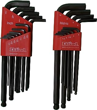 Eklind Tool 13221 Ball-Hex L-Key Allen Wrench Combo- Inch/MM (2 Sets 21pc)