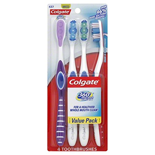 Colgate 360 Adult Toothbrush, Medium (4 Count)