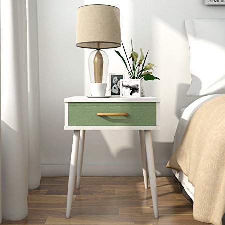 Lifewit Side End Table Nightstand Bedroom Living Room Table Cabinet with Green Drawers