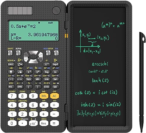NEWYES 991ES Scientific Calculator with LCD Writing Tablet, 417 Function Solar Energy Science Calculators Notepad, Professional Foldable Calculators for Students School College