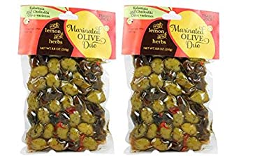 Trader Joes Marinated Olive Duo with Lemon and Herbs (2 Pack), 8.8 OZ each