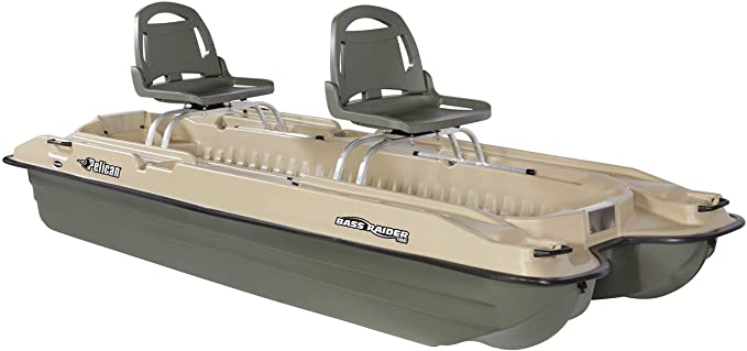 Pelican - Boat BASS Raider 10E - 2 Person Fishing Boat - 10 ft -Comes with Swivel Fishing Rod Holder - Prewired Motor Mount, Khaki/Beige, Model Number: BBA10P205-00