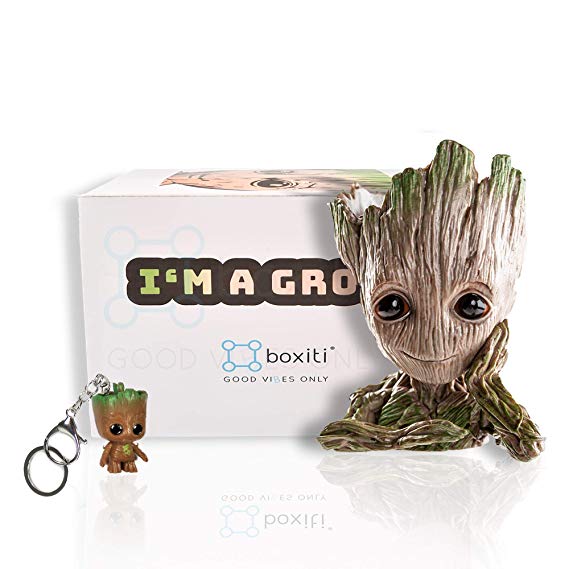 Boxiti Cute Baby Groot Pen Holders - Pen Pot Ideal Gift for Children - Guardians of The Galaxy Flowerpot Baby Model Toy Groot Planter Best Christmas and Birthday Gifts for Kids…