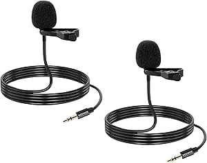 Neewer 2 Pack Microphones Lavalier pour DJI Wireless Mic Émetteurs, Compatible avec Rode Wireless GO II 2, Micro Cravate Omnidirectionnels à Condensateur pour Scène, Youtube&Streaming en Direct, CM5