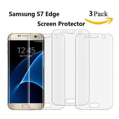 Vancle Samsung Galaxy S7 Edge Screen Protector [Full Screen Coverage], [3-Pack] Premium Ultra Slim High Definition Phone Film for Samsung Galaxy S7 Edge