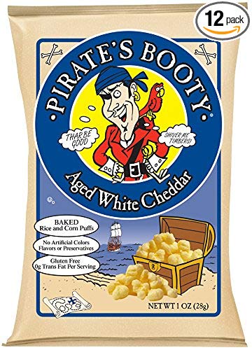 Pirate's Booty Snack Puffs, Aged White Cheddar, 1 Ounce (Pack of 12)