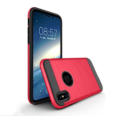 iPhone X Case,iPhone 10 Case,ACLUXS [Soft Armor] Resilient Tpu [Air Cushion] Ultimate protection from drops and impacts for Apple 5.8 In iPhone X(2017) [Support Wireless Charging]-RED
