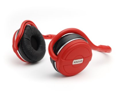 Kinivo BTH240 Bluetooth Stereo Headphone - Supports Wireless Music Streaming and Hands-Free calling (Hot Red)