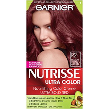 Garnier Nutrisse Ultra Color Nourishing Hair Color Creme, R2 Medium Intense Auburn  (Packaging May Vary)