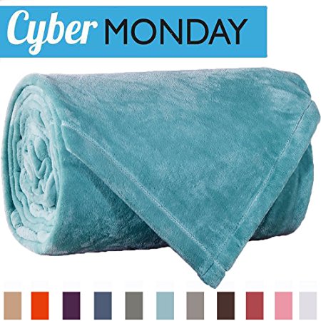 Sonoro Kate Fleece Blanket Soft Warm Fuzzy Plush King(104-Inch-by-90-Inch) Lightweight Cozy Bed Couch Blanket,Easy Care,Turquoise