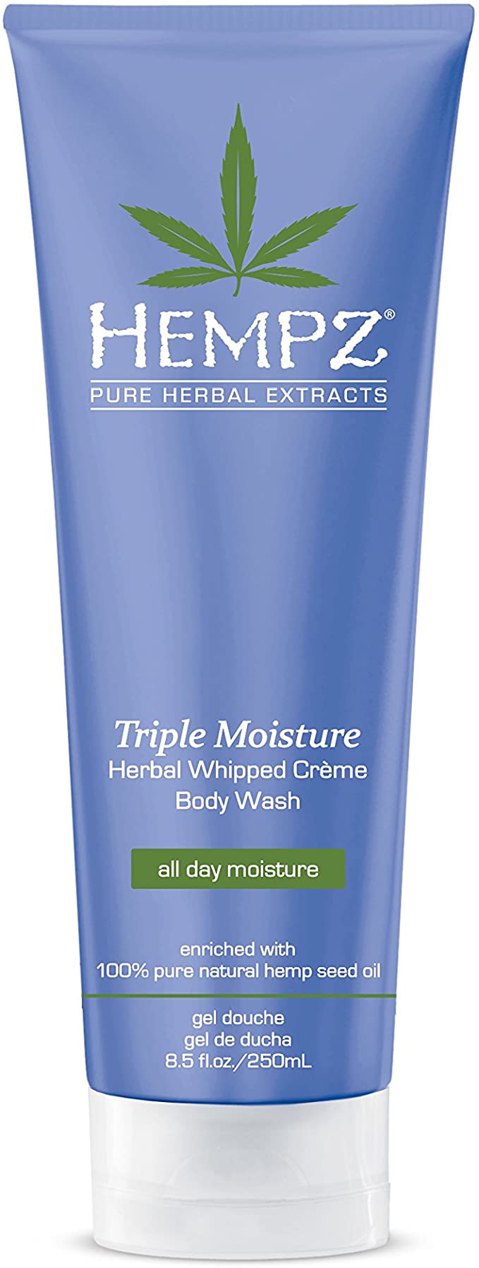Hempz Triple Moisture Herbal Whipped Creme Body Wash 8.5 oz. - Scented Shower Gel for Women and Men, Unisex Personal Care Products - Paraben-Free Anti-Aging Bath Soap that hydrates and gently cleanses